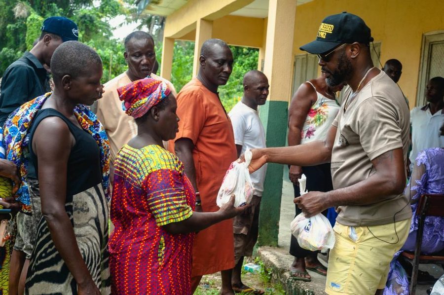 Food palliatives being distributed to widows and families in the riverine areas